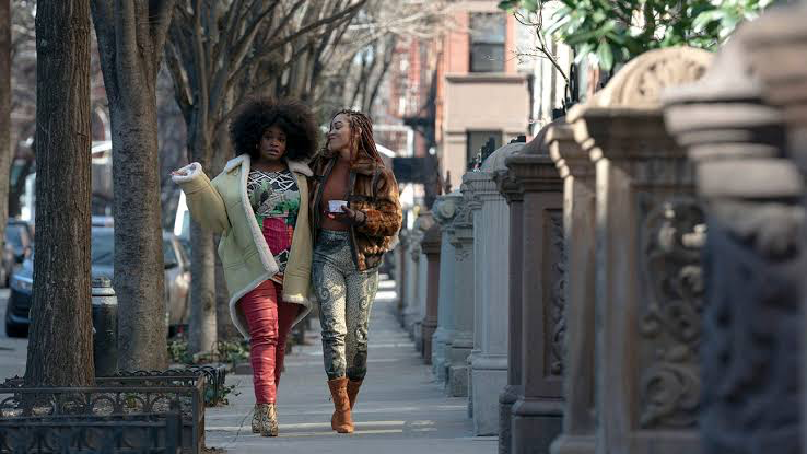 Shoniqua Shandai’s Angie with Meagan Good’s Camillein a still from Harlem