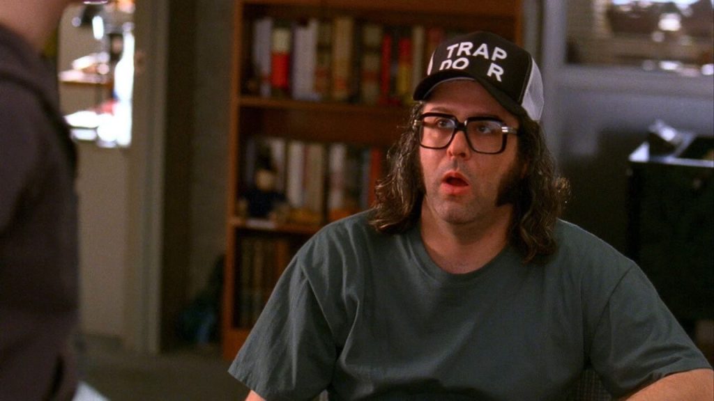 Judah Friedlander, with his mouth wide open, in 30 Rock