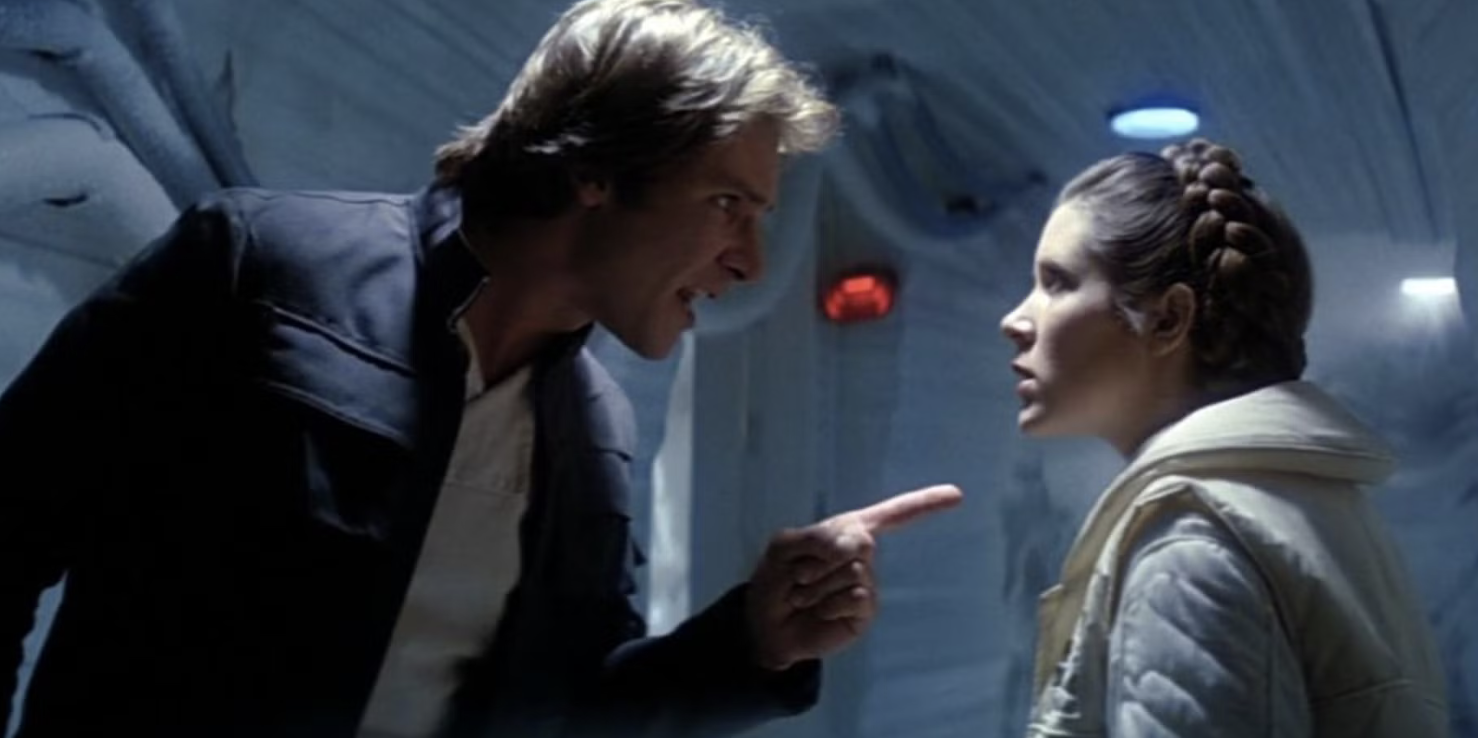 Harrison Ford and Carrie Fisher in Star Wars