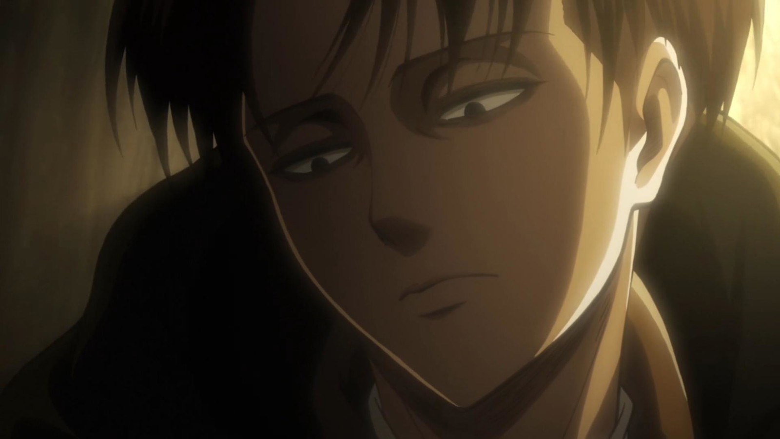 A still of Levi from Attack on Titan anime