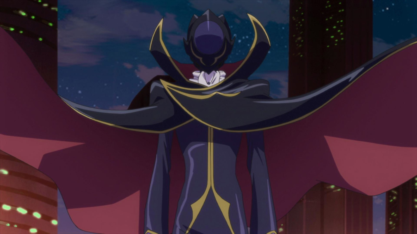 A still from Code Geass anime shows Zero