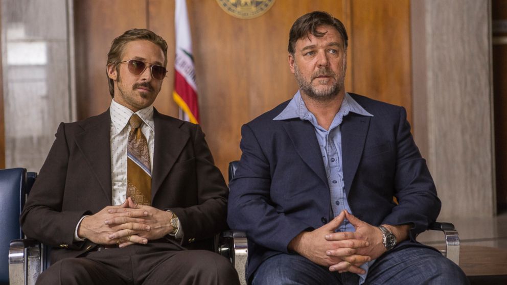 Ryan Gosling and Russell Crowe in a still from The Nice Guys 