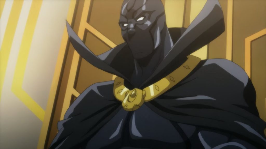 Black Panther in his caped suit from the comics, Avengers