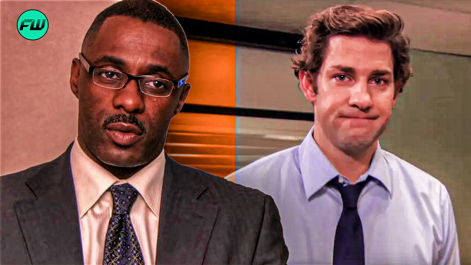 John Krasinski and Idris Elba in The Office