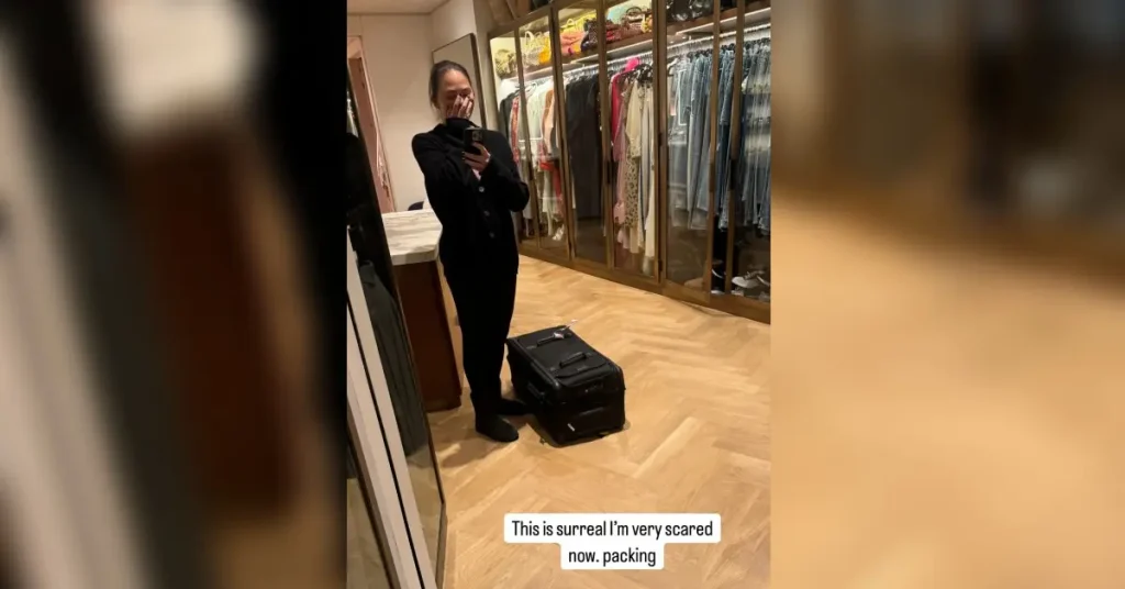 tone deaf chrissy teigen selfie closet evacuate mansion amid california wildfires2 1736457630943