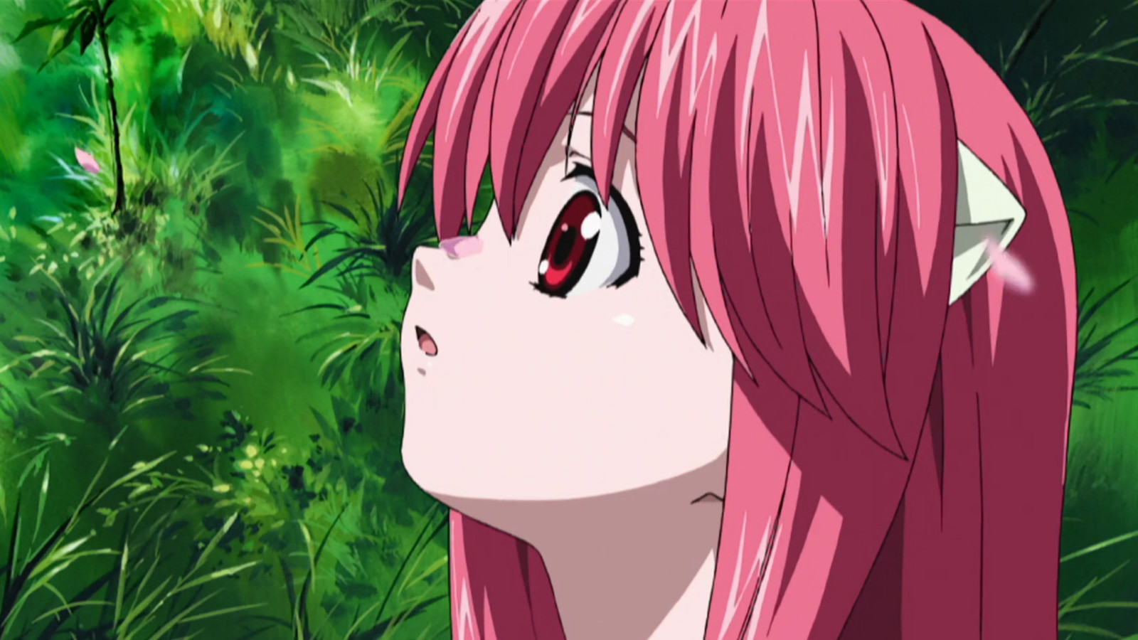 Lucy in a still from Elfen Lied anime