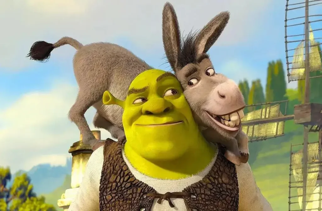 Shrek and Donkey in a still from the Shrek film series