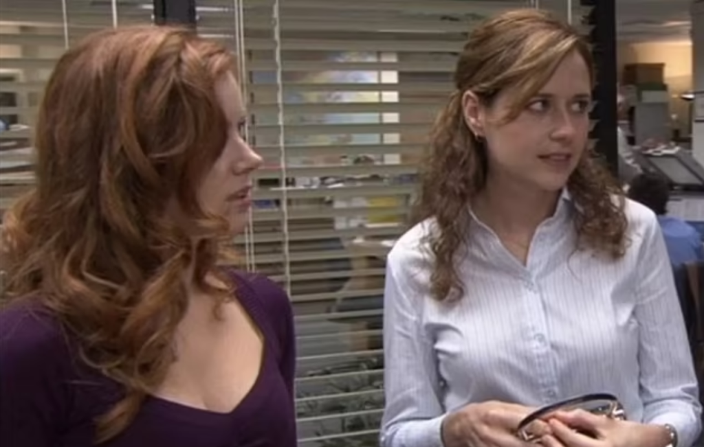 Amy Adams and Jenna Fischer on The Office