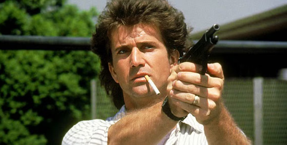 Mel Gibson as Sergeant Martin Riggs in Lethal Weapon.