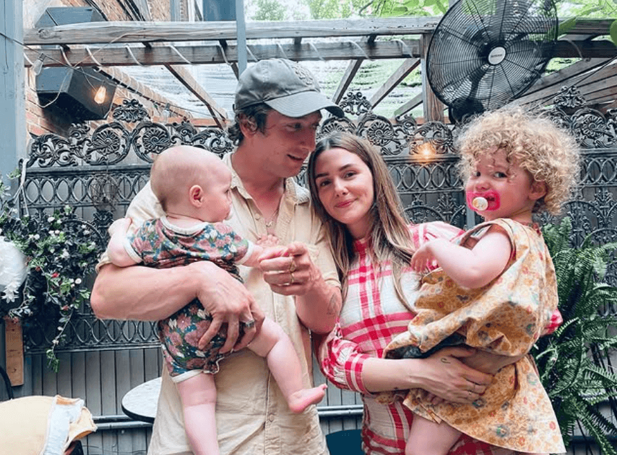 Jeremy Allen White with former wife Addison Timlin and their daughters, Ezer and Dolores