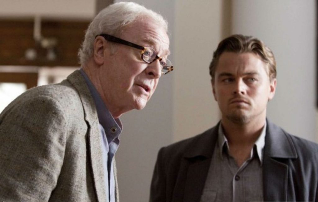Michael Caine looking perplexed in a still from Inception.