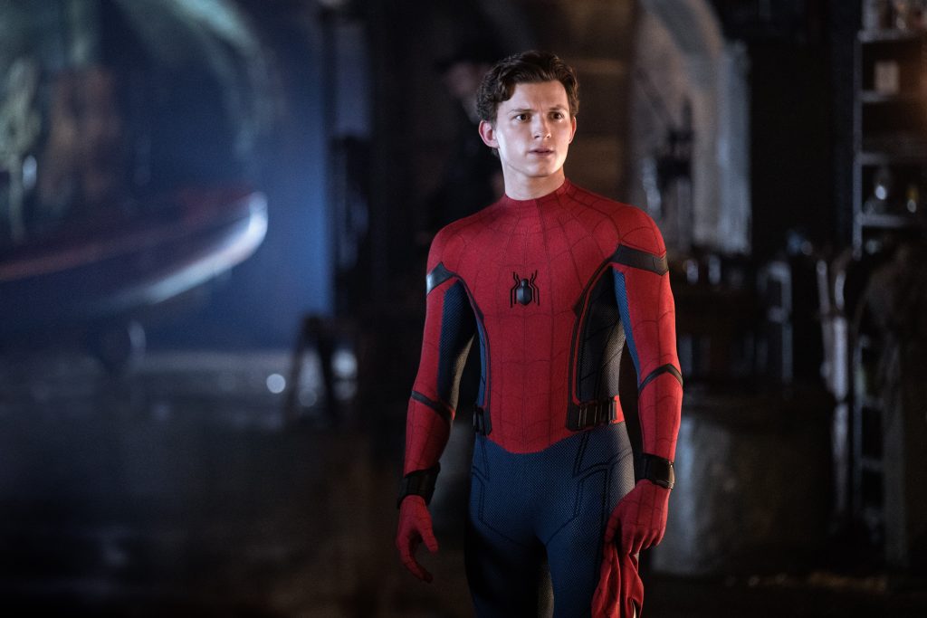 Tom Holland as Spider-Man/ Peter Parker in the movie Spider-Man: Far From Home