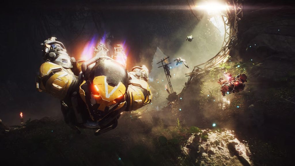 the image shows a player flying in Anthem