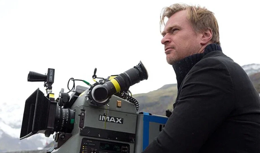 Christopher Nolan on a film set