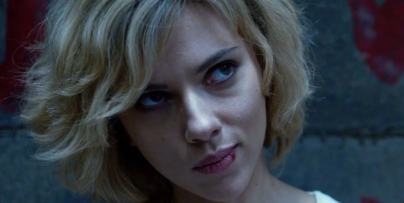 Scarlett Johansson as Lucy in the film Lucy Grining.