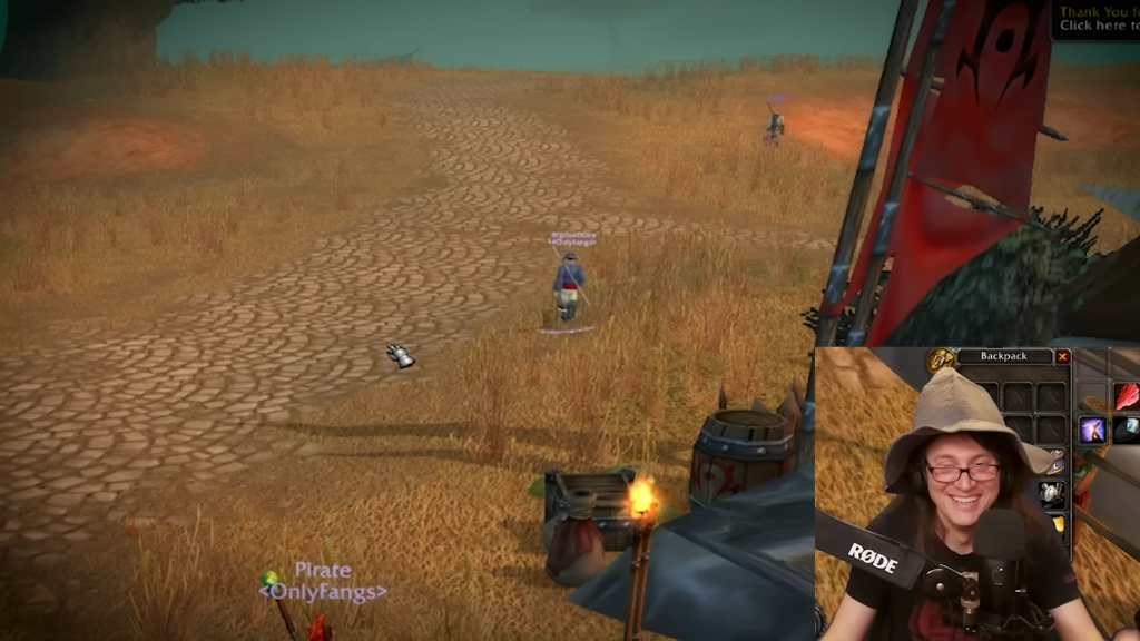 A still from Pirate Software's World of Warcraft stream.