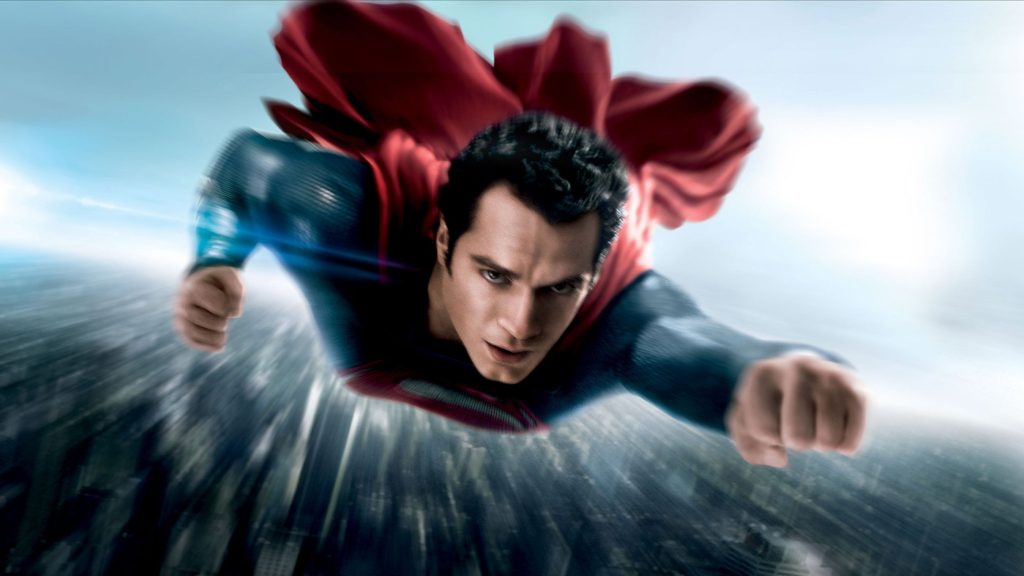 Henry Cavill in a flight scene from Man of Steel