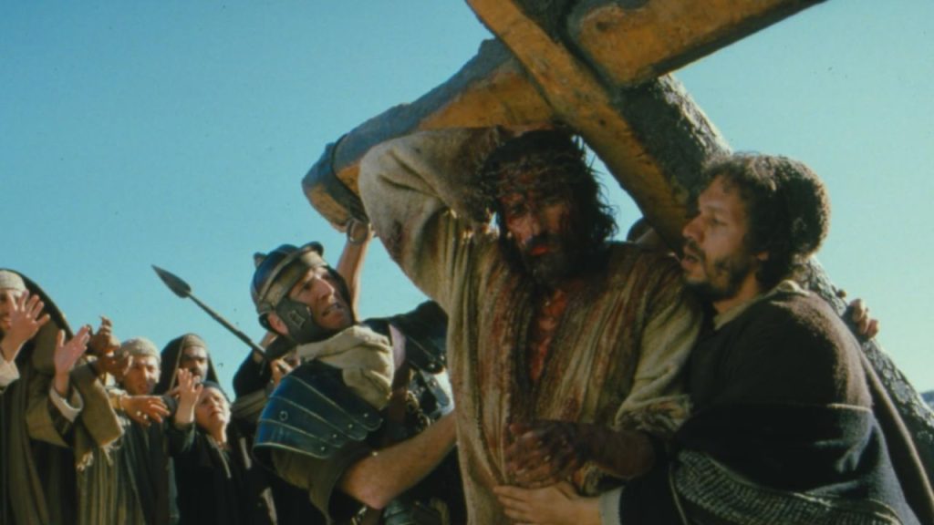 Jesus carrying his cross in The Passion of the Christ