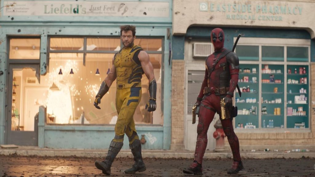 The titular characters doing a "hero walk" in Deadpool & Wolverine