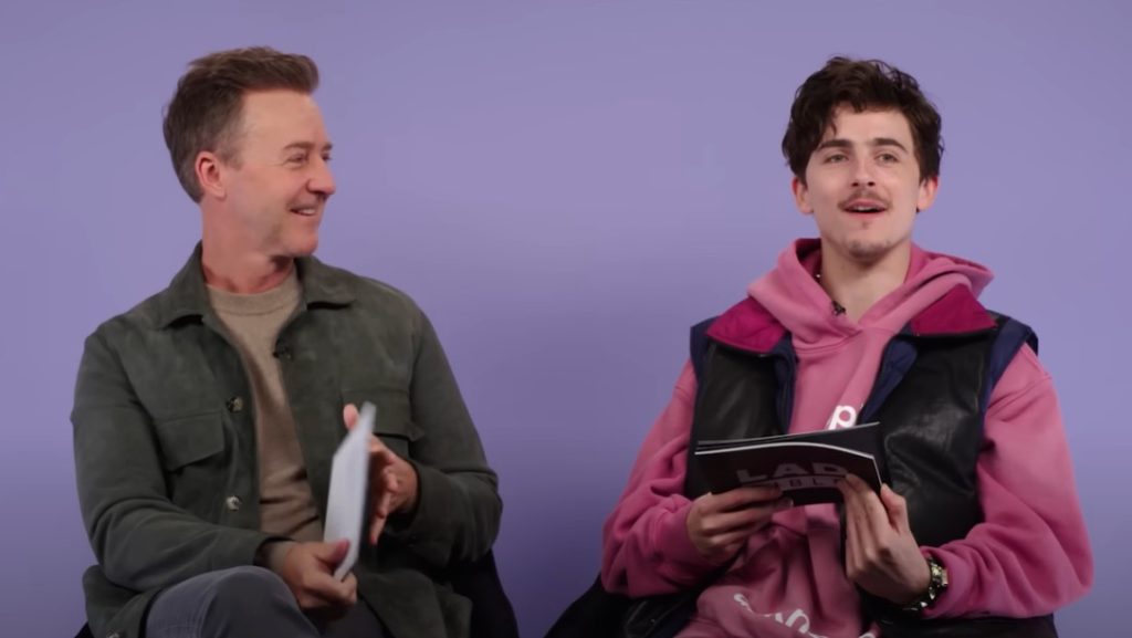 Edward Norton and Timothee Chalamet