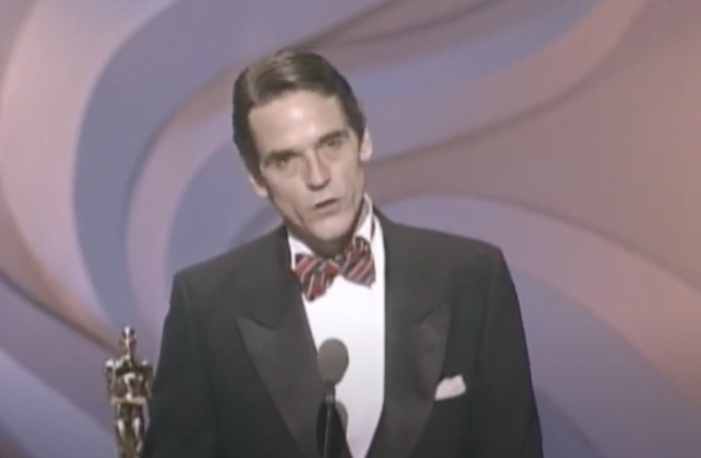 Jeremy Irons wins Best Actor at the Oscars 