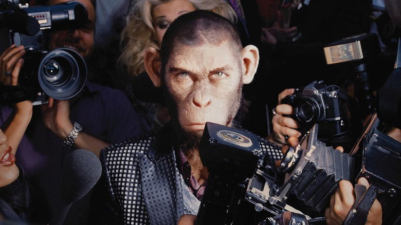 Jonno Davies as a CGI chimpanzee representing British pop star Robbie Williams in Better Man