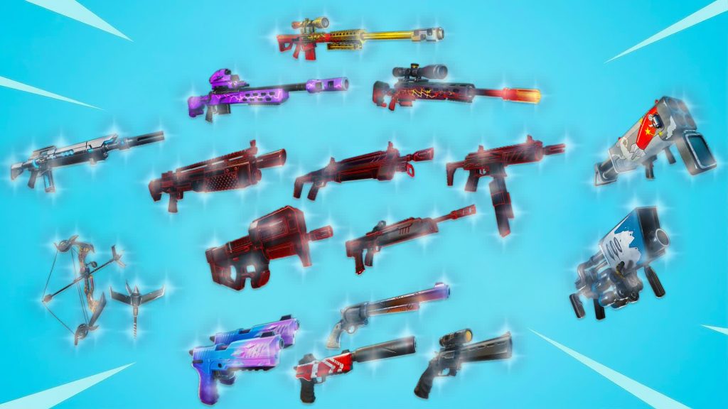 Exotic weapons as seen in Fortnite