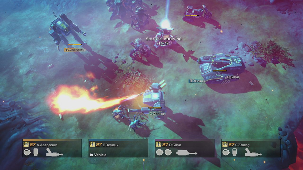 An in-game screenshot from Helldivers.