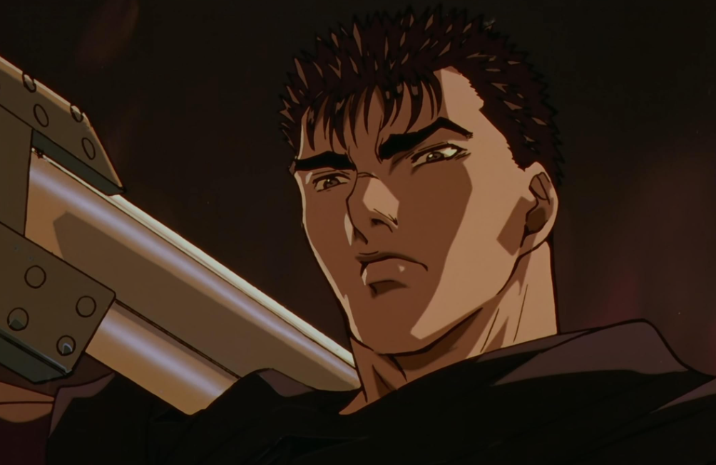 Guts in a still from Kentaro Miura's Berserk