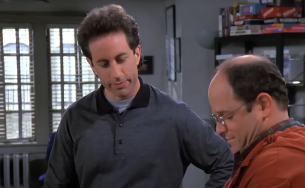 Jerry Seinfeld (L) in a still from the show