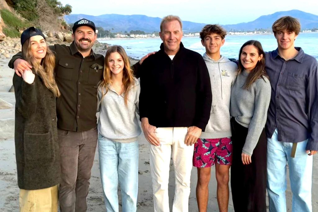 Kevin Costner with his children from ex-wives, Cindy Silva and Christine Baumgartner