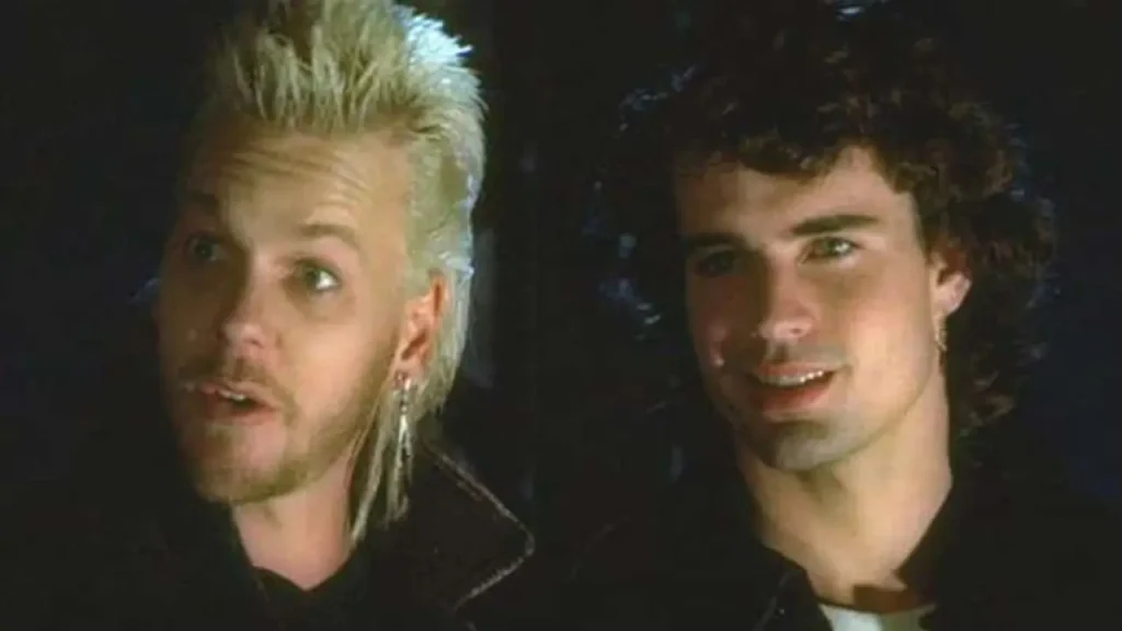 Kiefer Sutherland and Jason Patric in a still from The Lost Boys