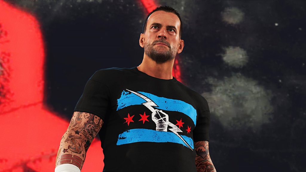 An in-game screenshot from WWE 2K24.