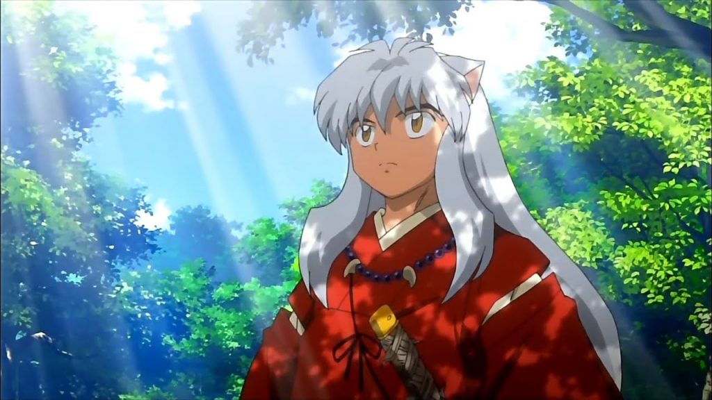 The titular protagonist of Inuyasha surrounded by nature.