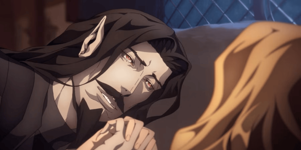 Dracula looking longingly at Lisa in Castlevania.