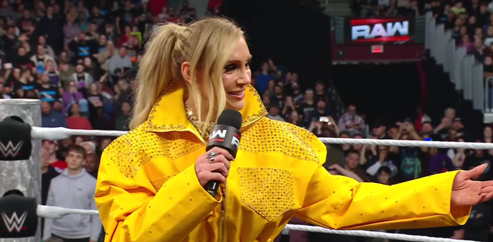 A still from WWE RAW featuring Charlotte Flair