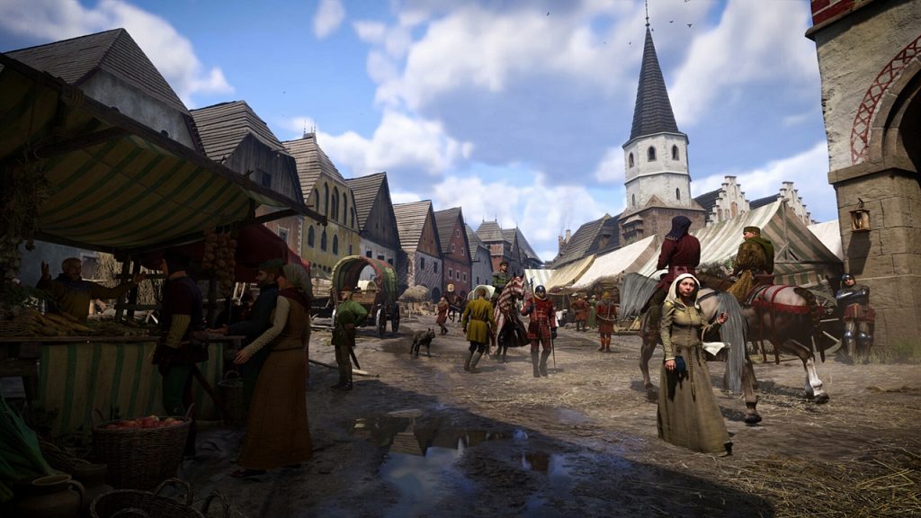 A town market in Kingdom Come: Deliverance 2.