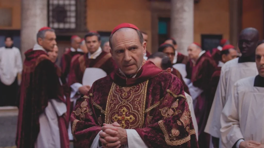 Ralph Fiennes in a still from Conclave