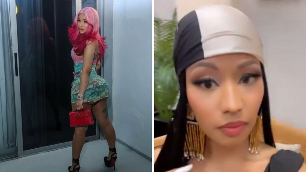 Cardi B and Nicki Minaj showing their styles