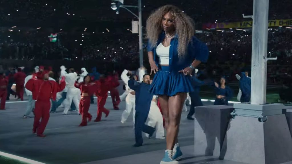 Serena Williams at the halftime show at Super Bowl 2025 | Credits: YouTube / Super Bowl