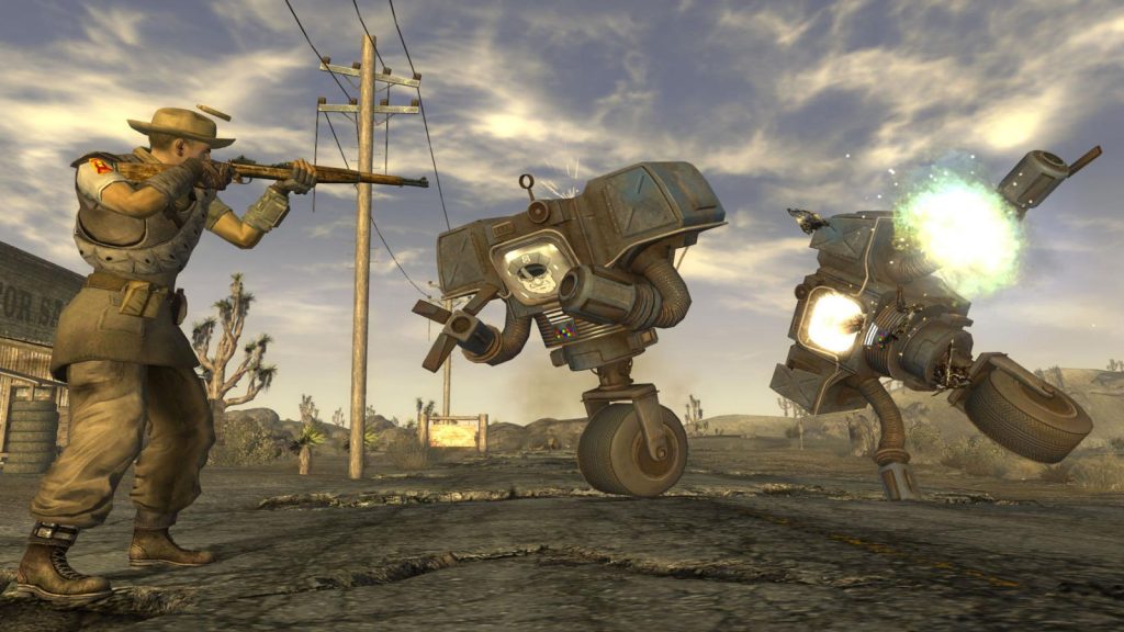 the image shows gameplay from Obsidian Entertainment's Fallout: New Vegas 