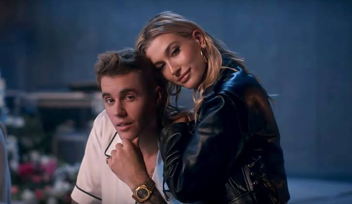 Justin Bieber and Hailey Bieber in 10,000 Hours (music video)