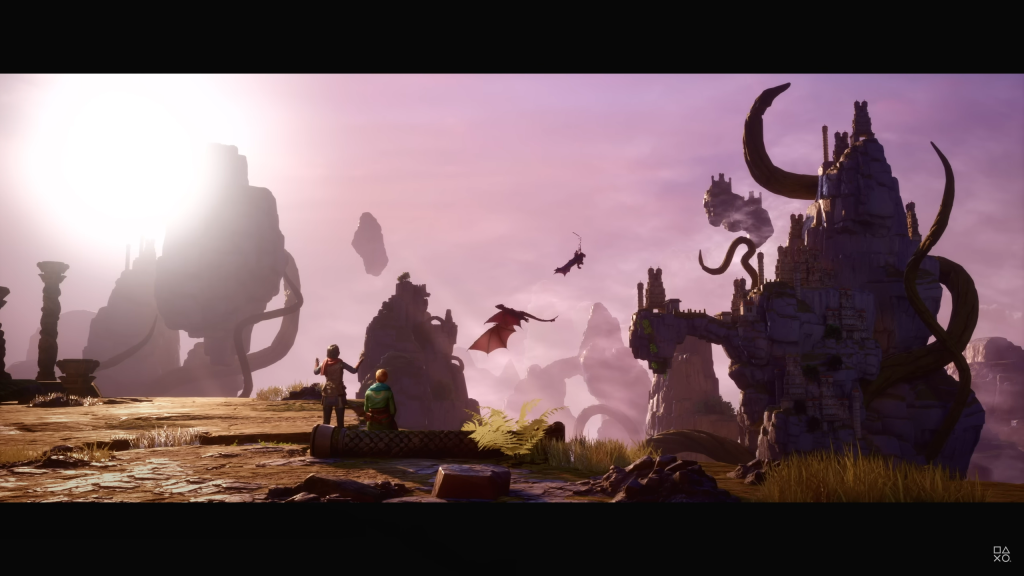 A still from Split Fiction showing a afantasy world.