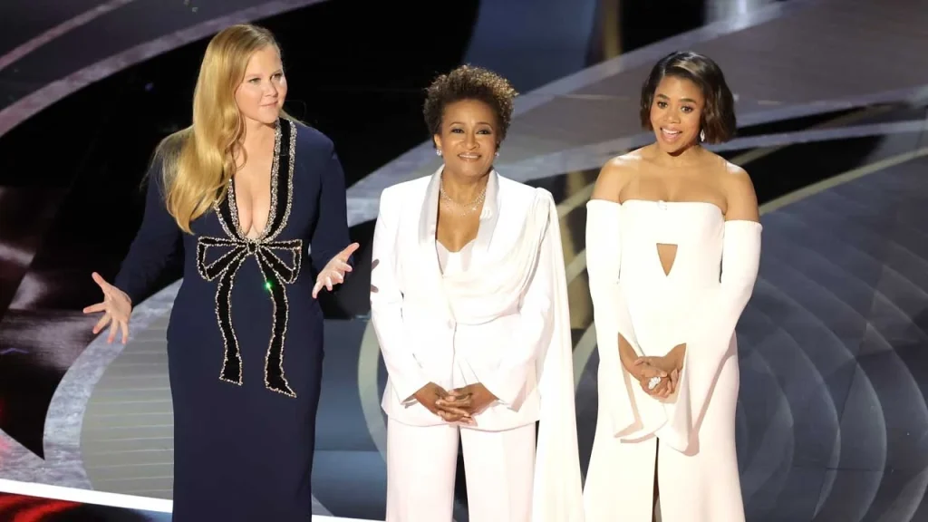 Amy Schumer, Wanda Sykes, and Regina Hall at the Oscars