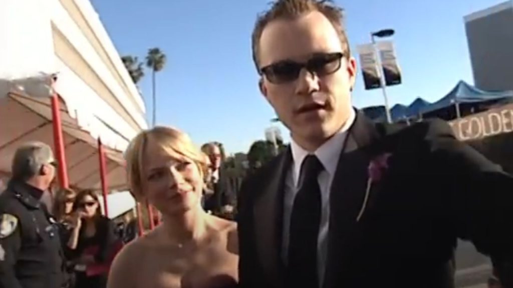 Michelle Williams in Vera Wang piece with Heath Ledger