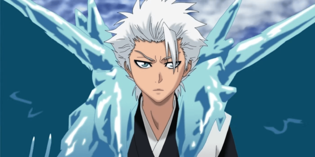 Toshiro Hitsugaya wields the zanpakutō named Hyōrinmaru, which allows him to control ice and water.