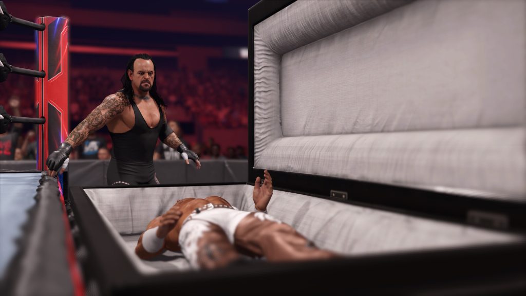 A screenshot from WWE 2K24 featuring the Undertaker.