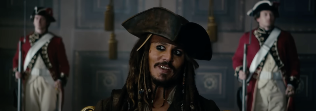 Johnny Depp as Jack Sparrow in Pirates of the Caribbean: On Stranger Tides