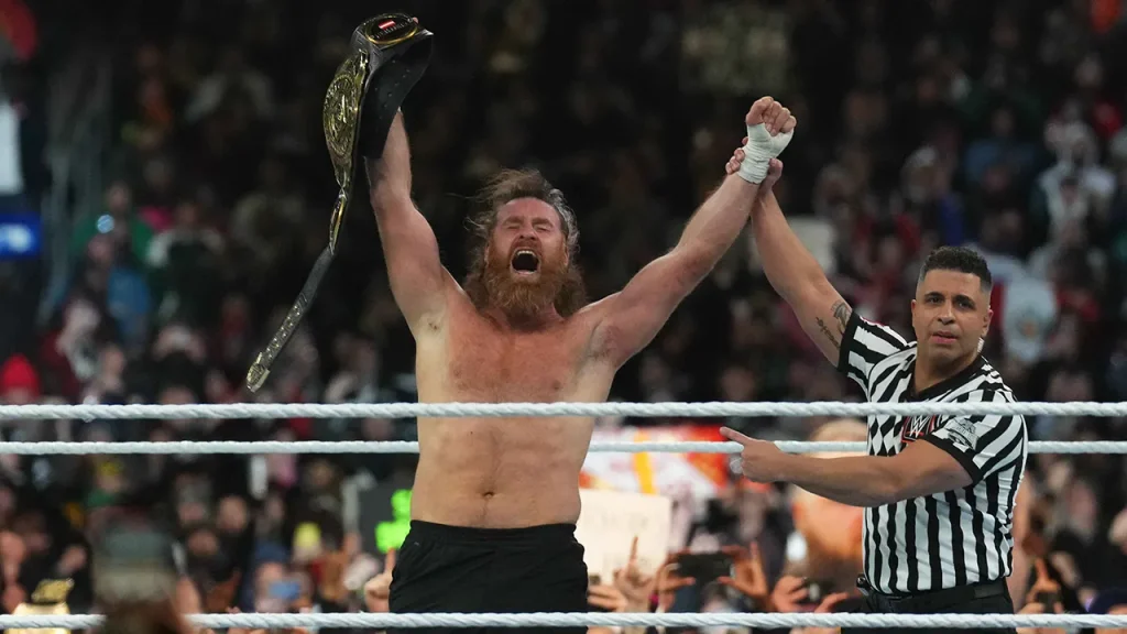 Sami Zayn winning the IC title at WrestleMania 40