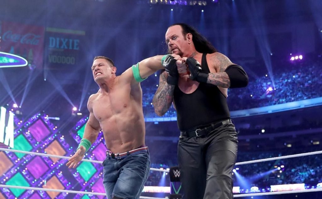 John Cena faces off against the Undertaker